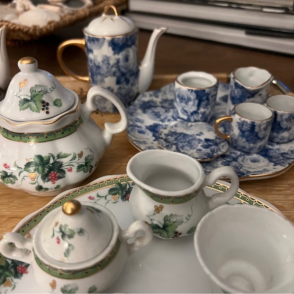 Formalities 4 Tiny Floral Porcelain Tea Sets - Picture 2 of 13